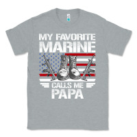 Heather Grey marine papa, gifts my favorite marine calls me pa pa military mother Classic Tee - artisFamous