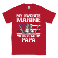 Red marine papa, gifts my favorite marine calls me pa pa military mother Classic Tee - artisFamous