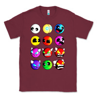 Burgundy geometry dash difficulty  faces Classic Tee - artisFamous