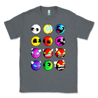 Charcoal Heather geometry dash difficulty  faces Classic Tee - artisFamous