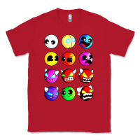 Red geometry dash difficulty  faces Classic Tee - artisFamous