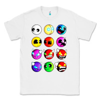 White geometry dash difficulty  faces Classic Tee - artisFamous