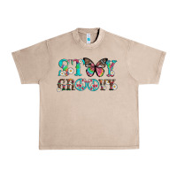 French Oak stay groovy with butterfly peace sign and flowers Urban Heavy Tee - Artiststas