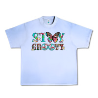 Grape Ice stay groovy with butterfly peace sign and flowers Urban Heavy Tee - Artiststas