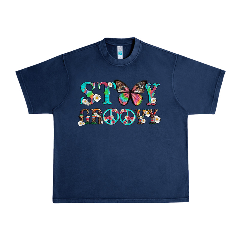 Stay Groovy With Butterfly Peace Sign And Flowers Urban Heavy Tee by Artiststas | Teevron