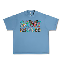 Pebble Blue stay groovy with butterfly peace sign and flowers Urban Heavy Tee - Artiststas