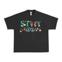 Pigment Black stay groovy with butterfly peace sign and flowers Urban Heavy Tee - Artiststas