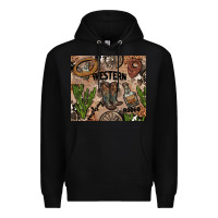 Black western rodeo Premium Hoodie - AdoDesignShop