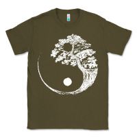 Army Green yin yang bonsai tree Classic Tee - artisFamous