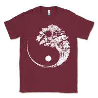 Burgundy yin yang bonsai tree Classic Tee - artisFamous