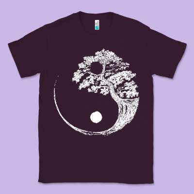 Yin Yang Bonsai Tree Classic Tee Designed By Artisfamous