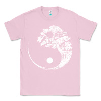 Bubblegum Pink yin yang bonsai tree Classic Tee - artisFamous