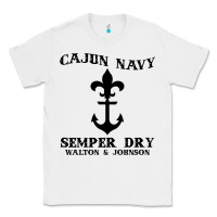 White cajun navy Classic Tee - artisFamous