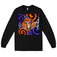 Black halloween bull skull Long Sleeve Tee - BarkalooDesign