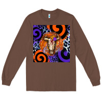 Chestnut halloween bull skull Long Sleeve Tee - BarkalooDesign