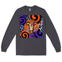 Smoke halloween bull skull Long Sleeve Tee - BarkalooDesign
