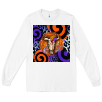 White halloween bull skull Long Sleeve Tee - BarkalooDesign