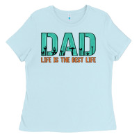 Baby Blue dad life is the best life Ladies Tee - Artiststas
