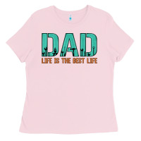 Bubblegum Pink dad life is the best life Ladies Tee - Artiststas