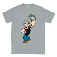 Heather Grey Popeye Spinach Retro Mens Funny Classic Tee - artisFamous