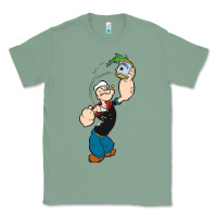 Sage Popeye Spinach Retro Mens Funny Classic Tee - artisFamous