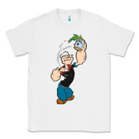 White Popeye Spinach Retro Mens Funny Classic Tee - artisFamous