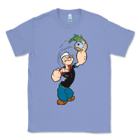 Colony Blue Popeye Spinach Retro Mens Funny Classic Tee - artisFamous