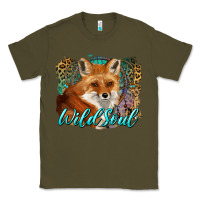Army Green wild soul fox with dream catcher Classic Tee - BarkalooDesign