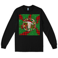 Black Christmas bull skull Long Sleeve Tee - BarkalooDesign