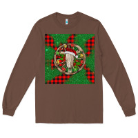 Chestnut Christmas bull skull Long Sleeve Tee - BarkalooDesign