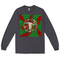 Smoke Christmas bull skull Long Sleeve Tee - BarkalooDesign