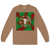 Toasted Coconut Christmas bull skull Long Sleeve Tee - BarkalooDesign