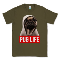 Army Green pug life Classic Tee - artisFamous