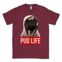 Burgundy pug life Classic Tee - artisFamous