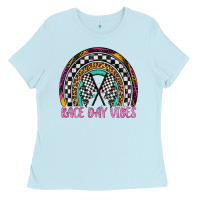 Baby Blue race day vibes rainbow Ladies Tee - Artiststas