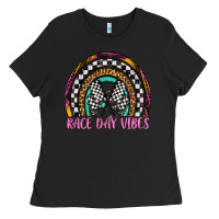 Black race day vibes rainbow Ladies Tee - Artiststas