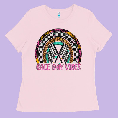 Race Day Vibes Rainbow Ladies Tee Designed By Artiststas