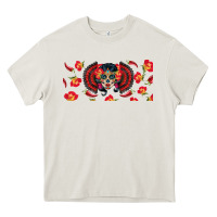 Cream sugar skull rose libbey glass Heavy Core Tee - BundleAndBundleShop