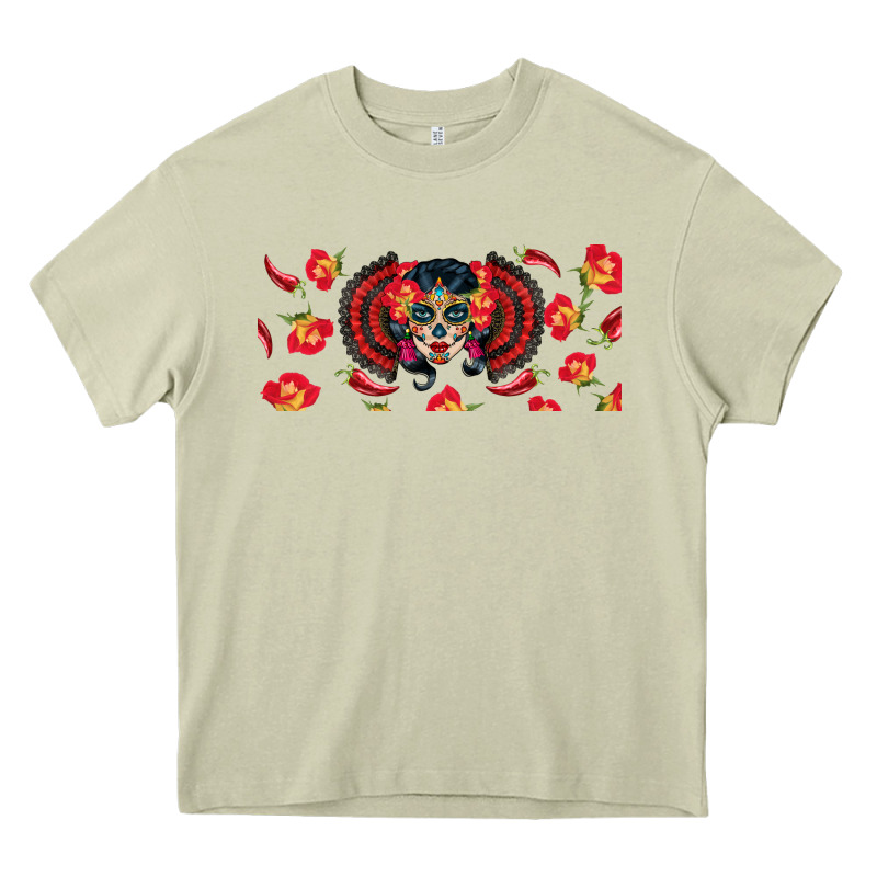Sugar Skull Rose Libbey Glass Heavy Core Tee by BundleAndBundleShop | Teevron