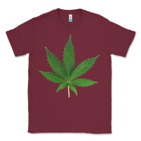 Burgundy Weed leaf Classic Tee - artisFamous