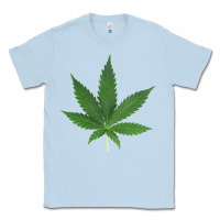 Dusty Blue Weed leaf Classic Tee - artisFamous