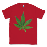 Red Weed leaf Classic Tee - artisFamous