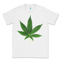 White Weed leaf Classic Tee - artisFamous