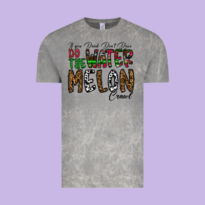 If You Drink Don't Drive Do The Watermelon Crawl Vintage Tee Designed By Cowhidedigitalart