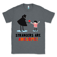 Charcoal Heather strangers are awesome Classic Tee - artisFamous