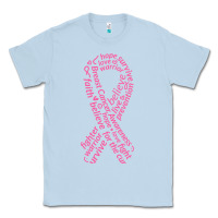 Dusty Blue Pink Ribbon Classic Tee - artisFamous