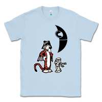 Dusty Blue hobbes and calvin Classic Tee - artisFamous