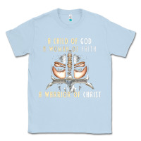 Dusty Blue child of god woman of faith warrior of christ Classic Tee - artisFamous