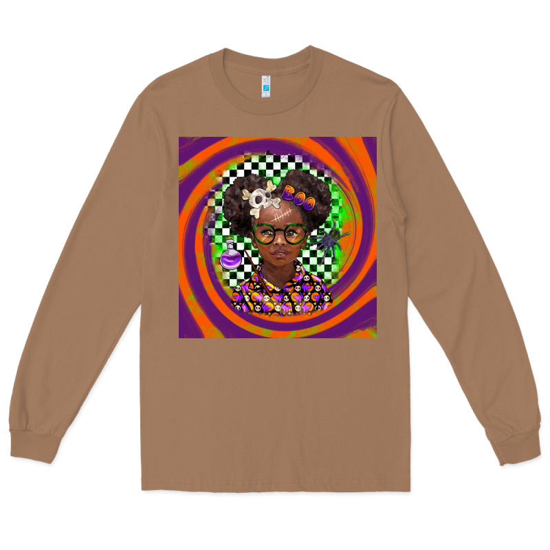 Halloween African Girl Long Sleeve Tee by BarkalooDesign | Teevron