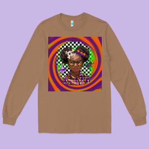 Halloween African Girl Long Sleeve Tee Designed By Barkaloodesign